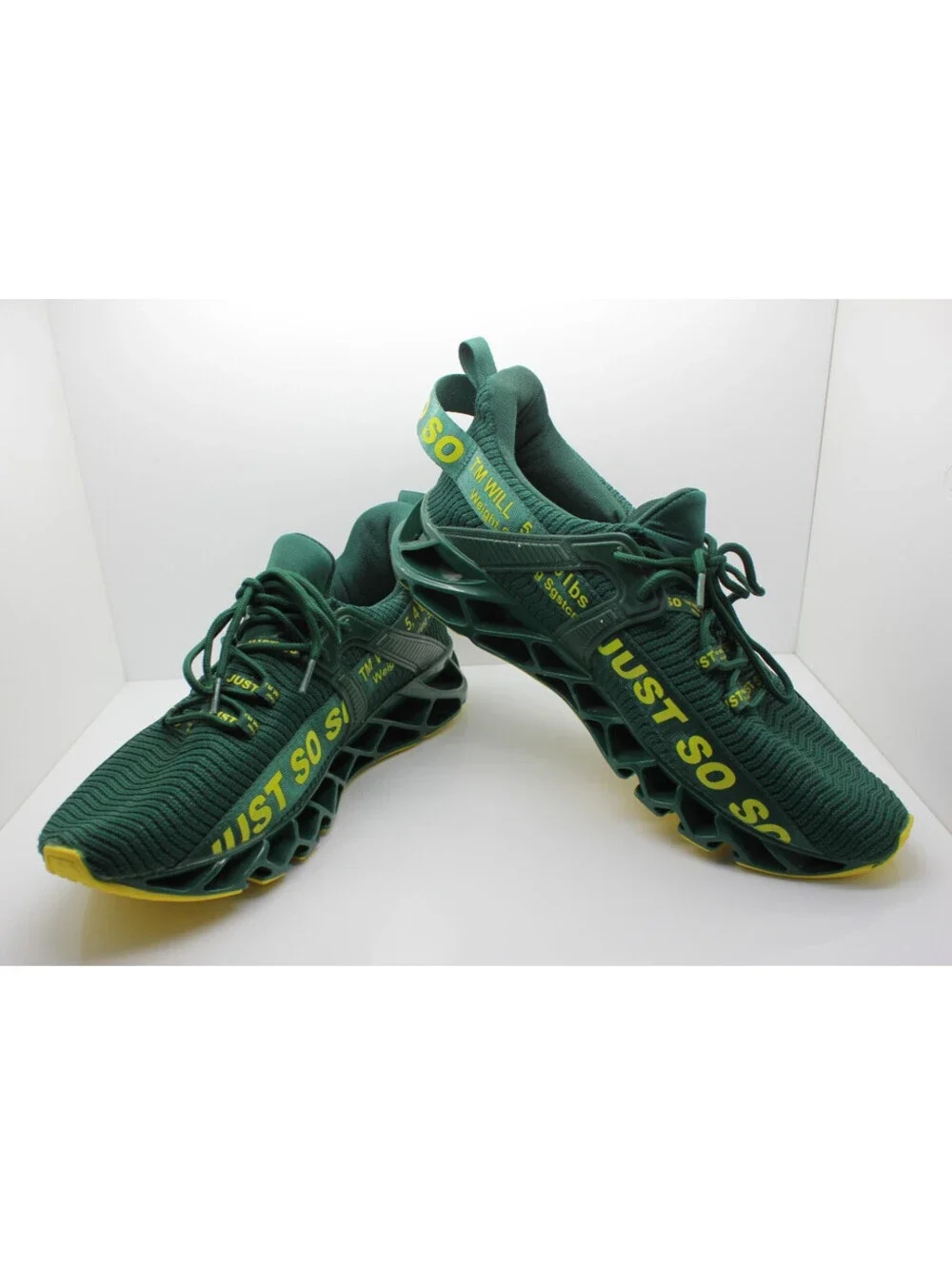 Just So So Men's Blade Running Shoes Green Yellow Athletic Sneakers Size 12